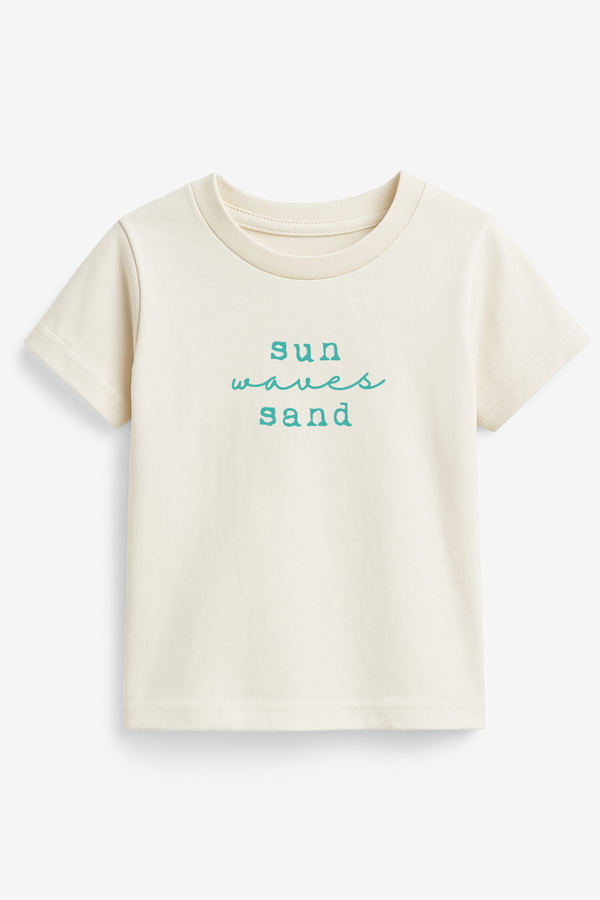 Sun Waves Sand Seafoam Organic Cotton Short Sleeve Toddler T-Shirt