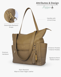 The Lillian Diaper Bag - Driftwood