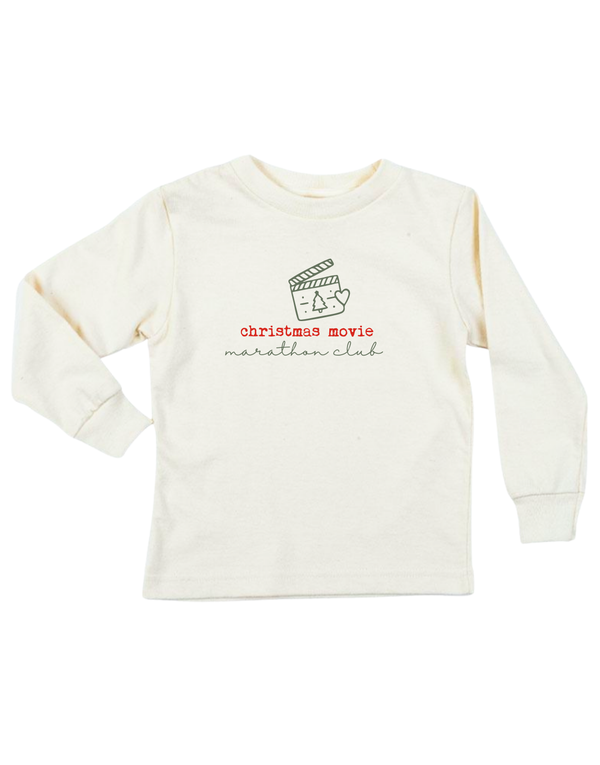 Christmas Movie Marathon Club Kids T-Shirt Long Sleeve