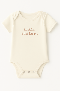 Little Sister Clay Organic Cotton Short Sleeve Baby Bodysuit