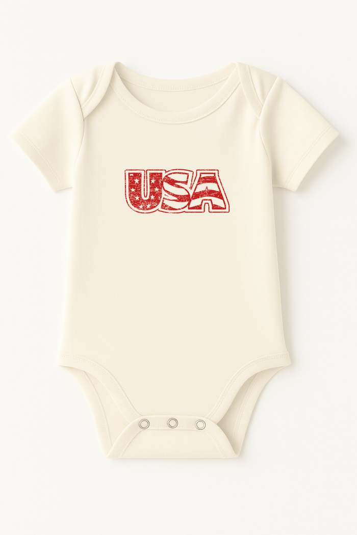 USA Organic Cotton Baby Bodysuit Short Sleeve