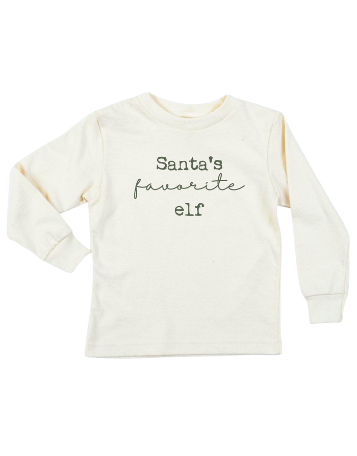 Santa's Favorite Elf Organic Kids T-Shirt Long Sleeve