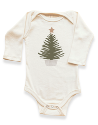 Organic Cotton Long Sleeve Holiday Tree Baby Bodysuit
