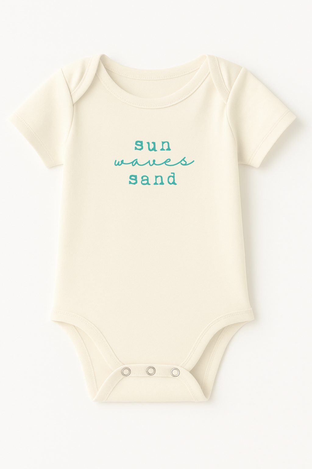 Sun Waves Sand Seafoam Organic Cotton Short Sleeve Baby Bodysuit