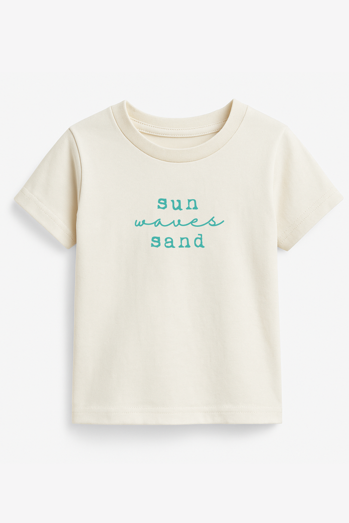 Sun Waves Sand Seafoam Organic Cotton Short Sleeve Toddler T-Shirt
