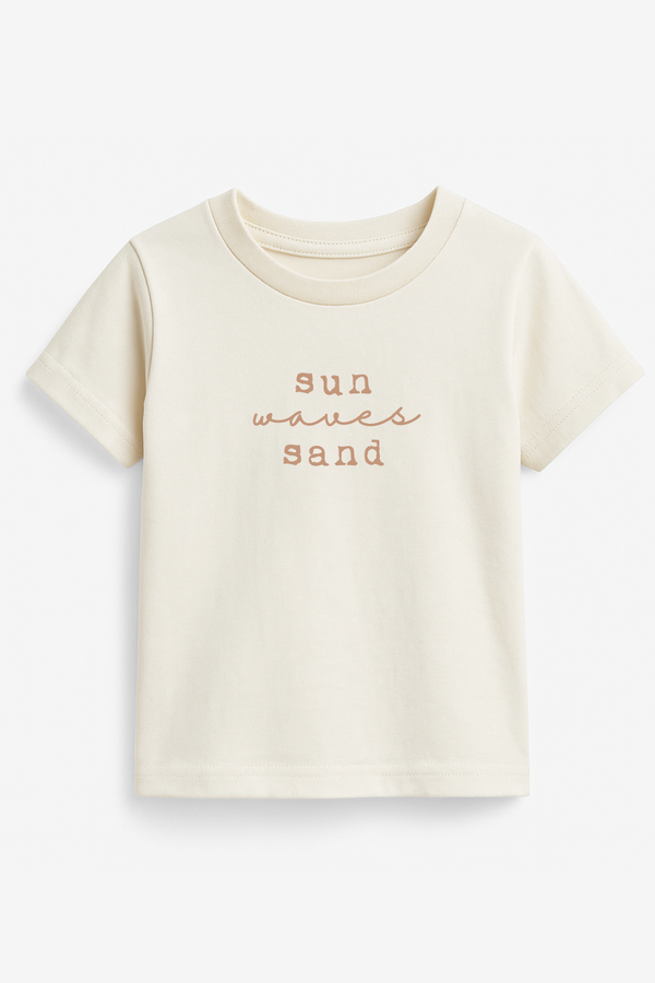 Sun Waves Sand Clay Organic Cotton Toddler T-Shirt Short Sleeve