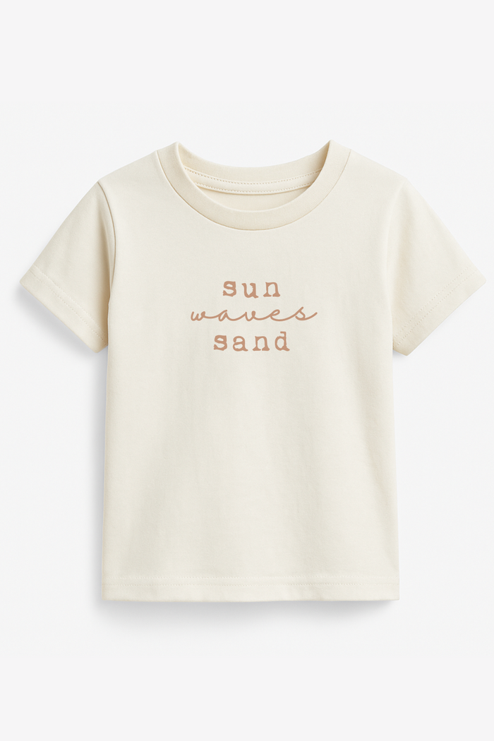 Sun Waves Sand Clay Organic Cotton Toddler T-Shirt Short Sleeve